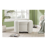 Horizon Boucle Fabric Upholstered Ottoman in Cream