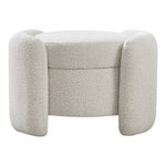 Horizon Boucle Fabric Upholstered Ottoman in Cream
