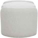 Horizon Boucle Fabric Upholstered Ottoman in Cream