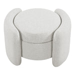 Horizon Boucle Fabric Upholstered Ottoman in Cream