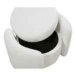 Horizon Boucle Fabric Upholstered Ottoman in Cream