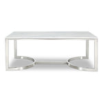Copley Marble Veneer Top And Steel Base Coffee Table in Chrome