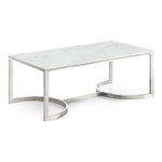 Copley Marble Veneer Top And Steel Base Coffee Table in Chrome