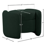 Horizon Boucle Fabric Upholstered Ottoman in Green