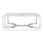 Copley Marble Veneer Top And Steel Base Coffee Table in Chrome