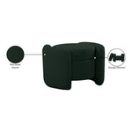 Horizon Boucle Fabric Upholstered Ottoman in Green