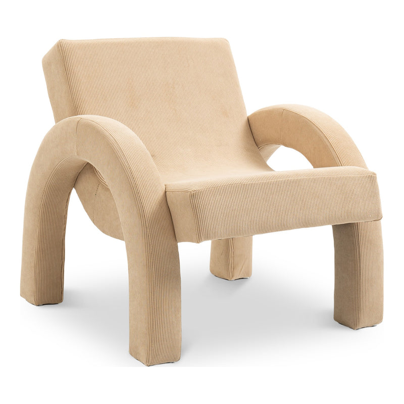 Corduroy Fabric Upholstered Accent Chair in Beige