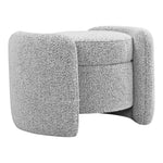 Horizon Boucle Fabric Upholstered Ottoman in Grey