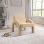 Corduroy Fabric Upholstered Accent Chair in Beige