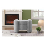Horizon Boucle Fabric Upholstered Ottoman in Grey