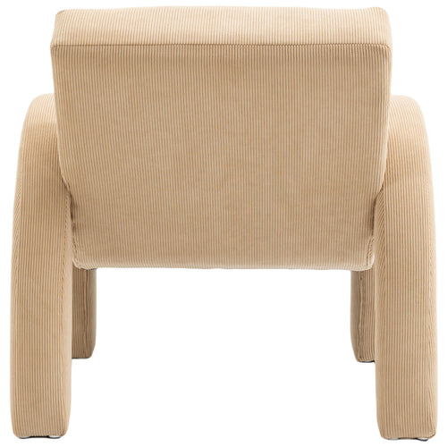 Corduroy Fabric Upholstered Accent Chair in Beige