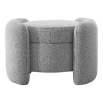 Horizon Boucle Fabric Upholstered Ottoman in Grey