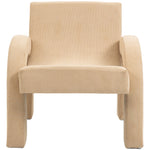 Corduroy Fabric Upholstered Accent Chair in Beige