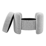 Horizon Boucle Fabric Upholstered Ottoman in Grey