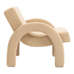 Corduroy Fabric Upholstered Accent Chair in Beige