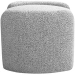 Horizon Boucle Fabric Upholstered Ottoman in Grey