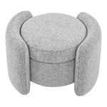 Horizon Boucle Fabric Upholstered Ottoman in Grey