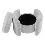 Horizon Boucle Fabric Upholstered Ottoman in Grey