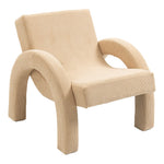 Corduroy Fabric Upholstered Accent Chair in Beige