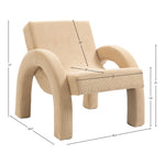 Corduroy Fabric Upholstered Accent Chair in Beige