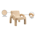 Corduroy Fabric Upholstered Accent Chair in Beige