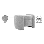 Horizon Boucle Fabric Upholstered Ottoman in Grey