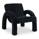 Corduroy Fabric Upholstered Accent Chair in Black
