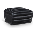 Vega Vegan Leather Upholstered Ottoman in Black
