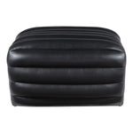 Vega Vegan Leather Upholstered Ottoman in Black