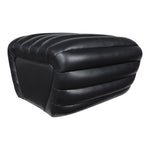 Vega Vegan Leather Upholstered Ottoman in Black