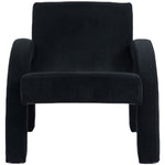 Corduroy Fabric Upholstered Accent Chair in Black