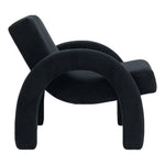 Corduroy Fabric Upholstered Accent Chair in Black