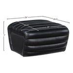 Vega Vegan Leather Upholstered Ottoman in Black