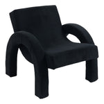 Corduroy Fabric Upholstered Accent Chair in Black