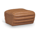 Vega Vegan Leather Upholstered Ottoman in Cognac