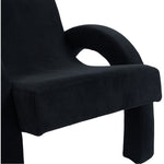 Corduroy Fabric Upholstered Accent Chair in Black