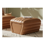 Vega Vegan Leather Upholstered Ottoman in Cognac