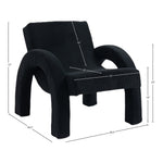 Corduroy Fabric Upholstered Accent Chair in Black