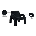 Corduroy Fabric Upholstered Accent Chair in Black