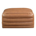 Vega Vegan Leather Upholstered Ottoman in Cognac