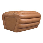 Vega Vegan Leather Upholstered Ottoman in Cognac
