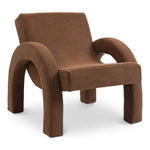 Corduroy Fabric Upholstered Accent Chair in Brown