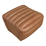 Vega Vegan Leather Upholstered Ottoman in Cognac