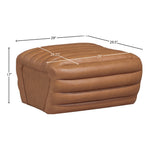 Vega Vegan Leather Upholstered Ottoman in Cognac