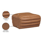 Vega Vegan Leather Upholstered Ottoman in Cognac