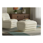 Vega Vegan Leather Upholstered Ottoman in Cream