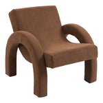 Corduroy Fabric Upholstered Accent Chair in Brown