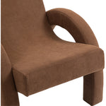 Corduroy Fabric Upholstered Accent Chair in Brown