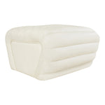 Vega Vegan Leather Upholstered Ottoman in Cream