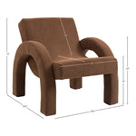 Corduroy Fabric Upholstered Accent Chair in Brown